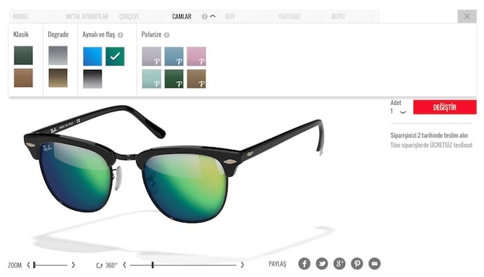 rayban kisisellestir